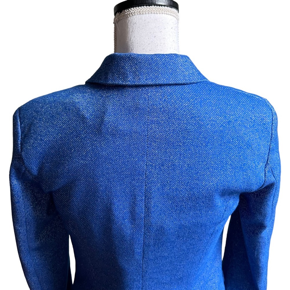 Vero Moda Two Button Glitter Shimmering Blazer Women’s SZ Small in Blue - Picture 5 of 10